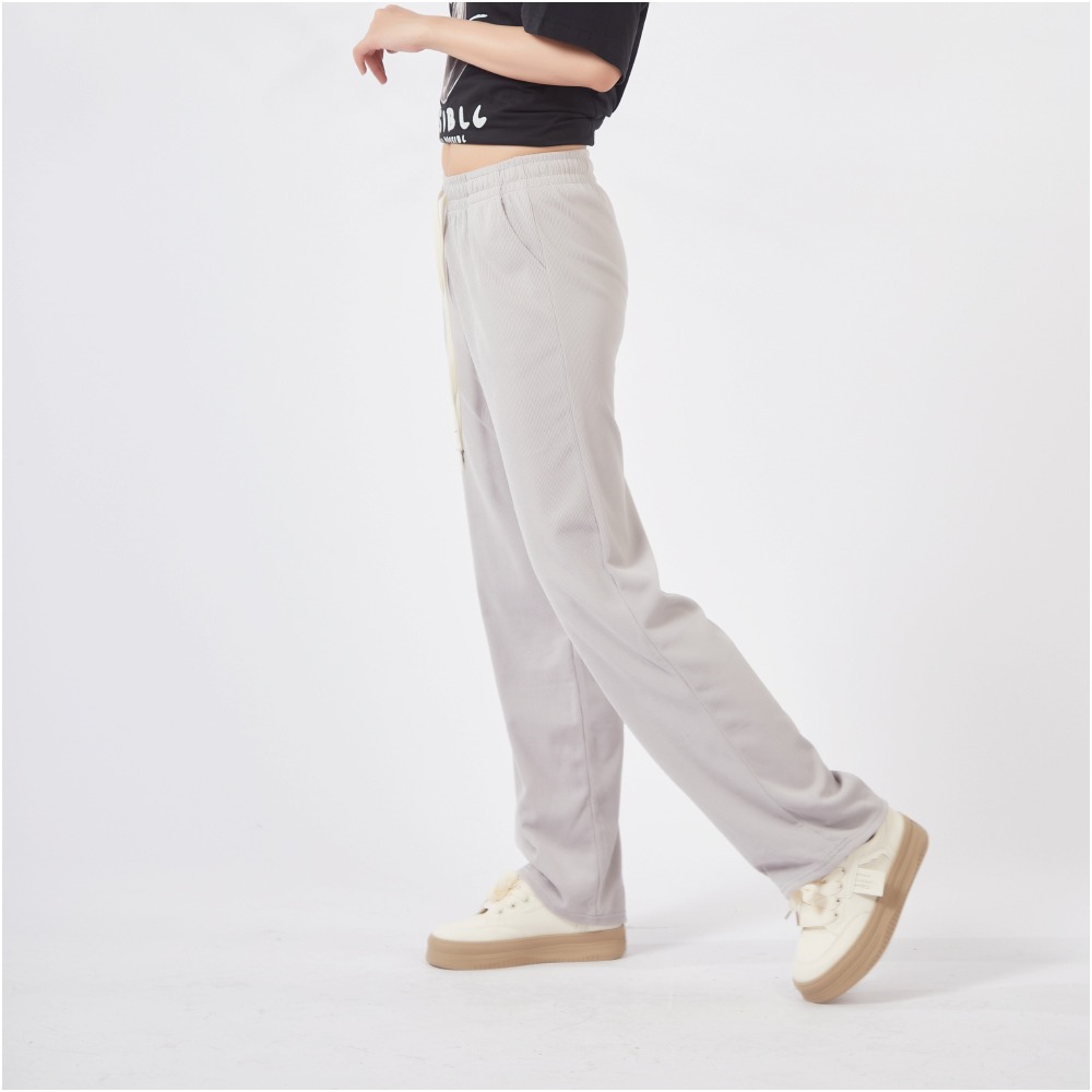 【薇奈爾】高個子綁繩鬆緊直筒褲 休閒褲 闊腿褲-細節圖4