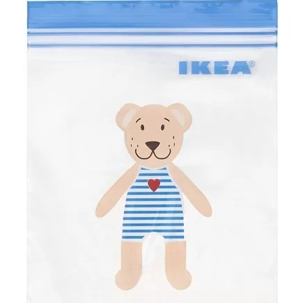 保鮮袋, 夾鏈袋 收納袋小熊 鯊魚 蝴蝶結 圖案/藍色, 1 公升-細節圖2