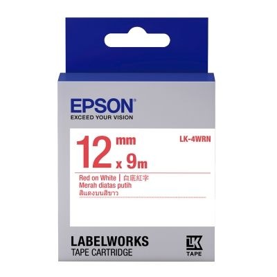 （原廠公司貨） EPSON 原廠標籤帶 LK-4WBN 4WRN 白底黑字 白底紅字 9mm 12mm 18m-細節圖6