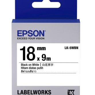 （原廠公司貨） EPSON 原廠標籤帶 LK-4WBN 4WRN 白底黑字 白底紅字 9mm 12mm 18m-細節圖7