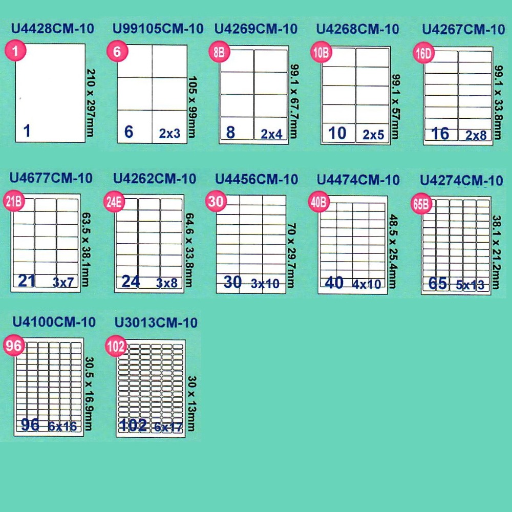 (含稅) 彩之舞 雷射透明防水標籤 雷射專用 A4 10張 撕不破塑膠貼紙 光面 U4428LC 霧面 U4428CM-規格圖4