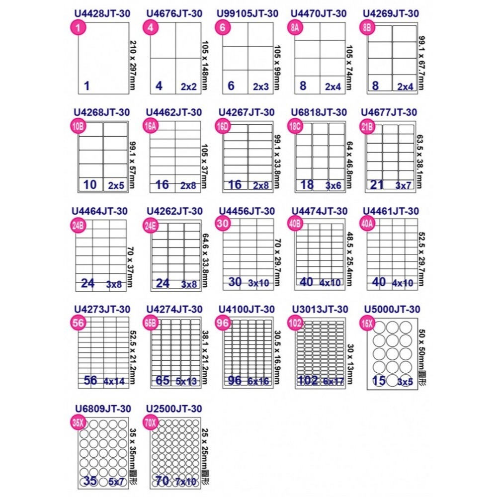 (含稅) 彩之舞 A4 30張 塑膠材質撕不破 噴墨高彩亮面膠質防水標籤 噴墨 白色 白紙 U4428JT-30-細節圖2