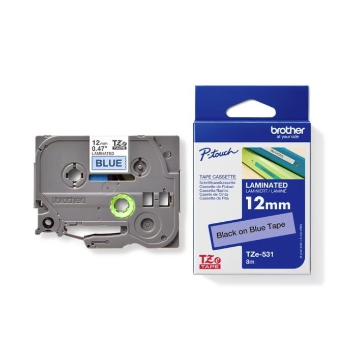 ●12mm TZe-531 藍底黑字