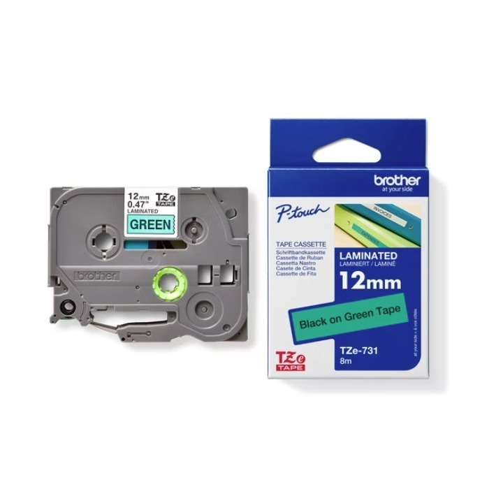 ●12mm TZe-731 綠底黑字
