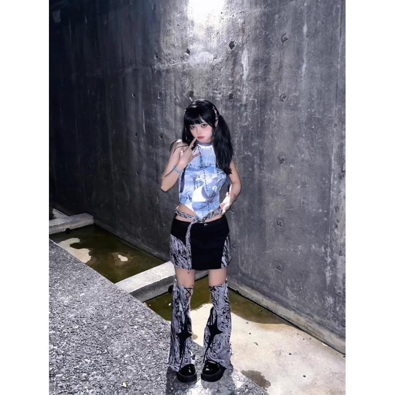 ☆《現貨》Y2K千禧辣妹未來感印花吊帶💿-細節圖3