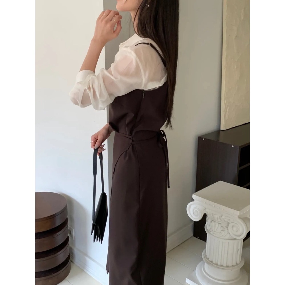 ｜現貨在台｜正韓世恩家現貨高級細肩帶洋裝-細節圖3