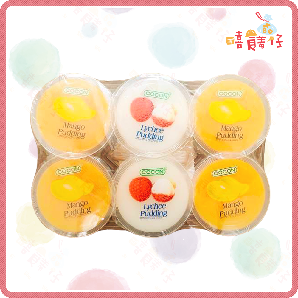 【嘻饈仔現貨】可康綜合布丁 6入 布丁果凍 Cocon 綜合果凍 荔枝果凍 芒果果凍 椰果果凍 果凍 馬來西亞零食-細節圖3