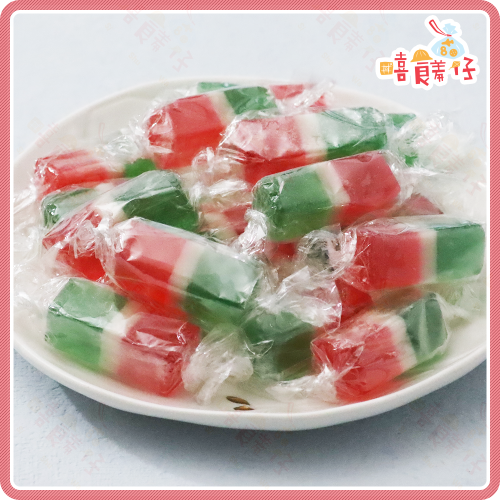 【嘻饈仔現貨】古早味三色軟糖 三色軟飴 三色糖 西瓜軟糖 QQ糖 新年軟糖 拜拜軟糖 囍糖 台灣製造 傳統零食 糖果-細節圖3