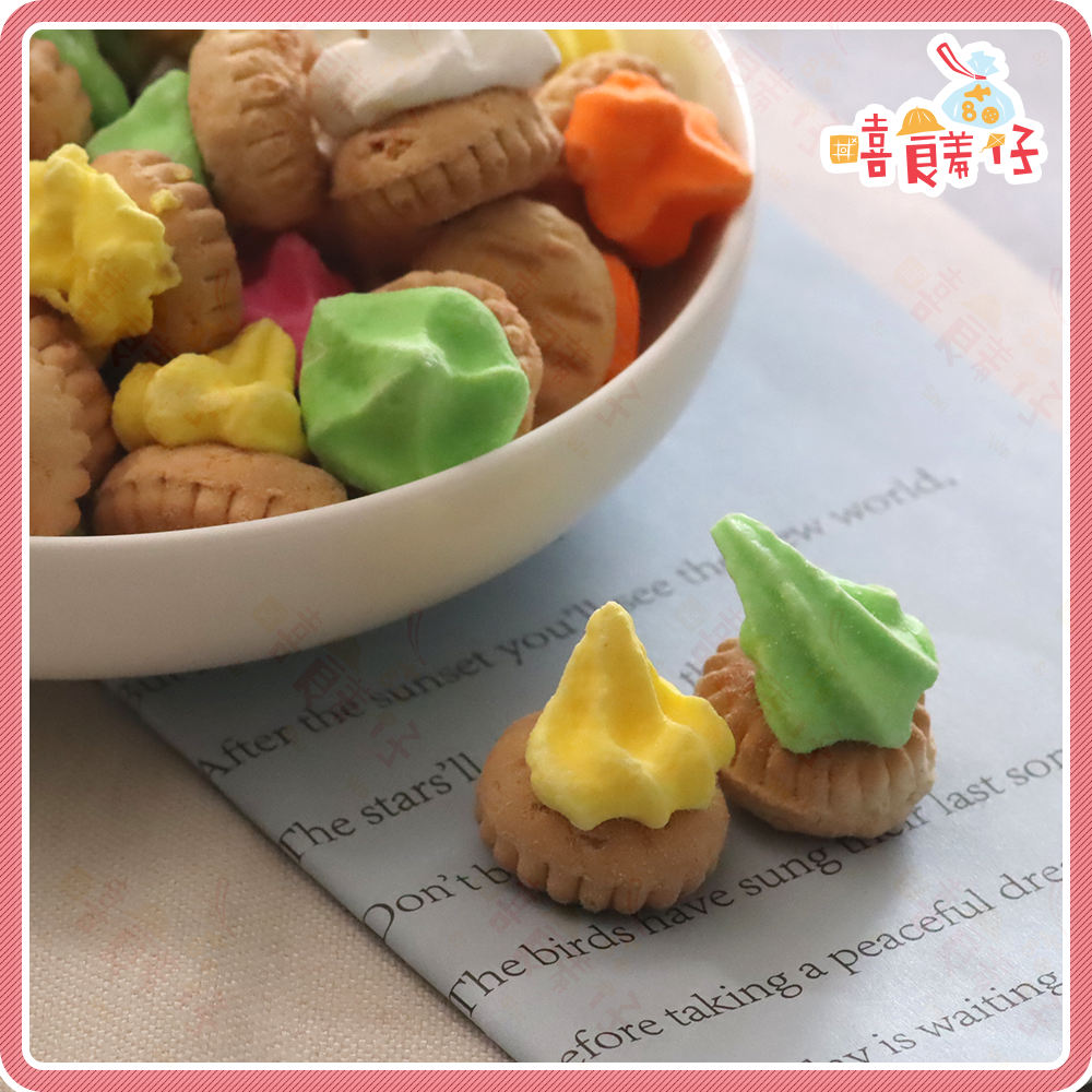 【嘻饈仔現貨】小花餅乾 冉花餅 花仔餅 肚臍餅 花占餅 發仔餅 糖霜餅乾 糖花餅乾 蛋白霜餅乾 古早味餅乾 傳統零食-細節圖2