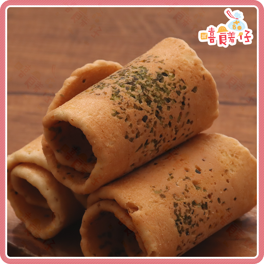 【嘻饈仔現貨】海苔煎餅捲 海菜卷煎餅 手工煎餅 古早味餅乾 傳統零食-細節圖2