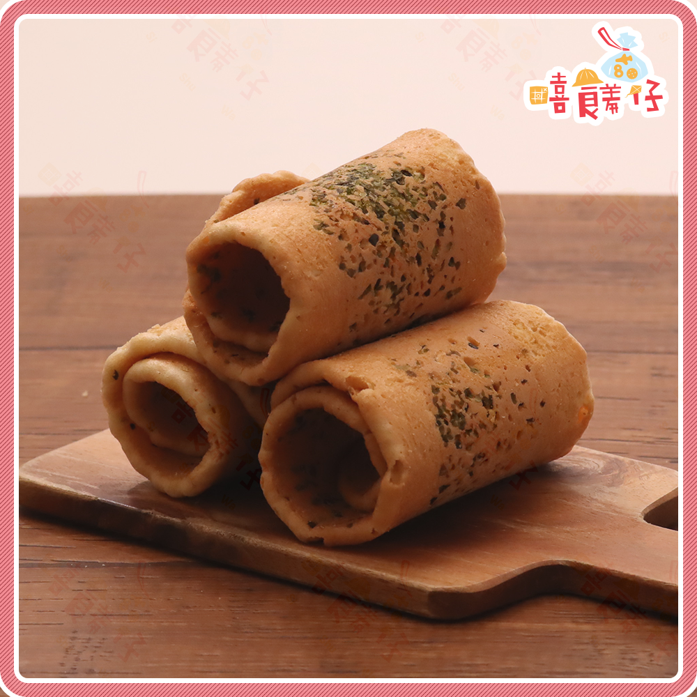 【嘻饈仔現貨】海苔煎餅捲 海菜卷煎餅 手工煎餅 古早味餅乾 傳統零食-細節圖3