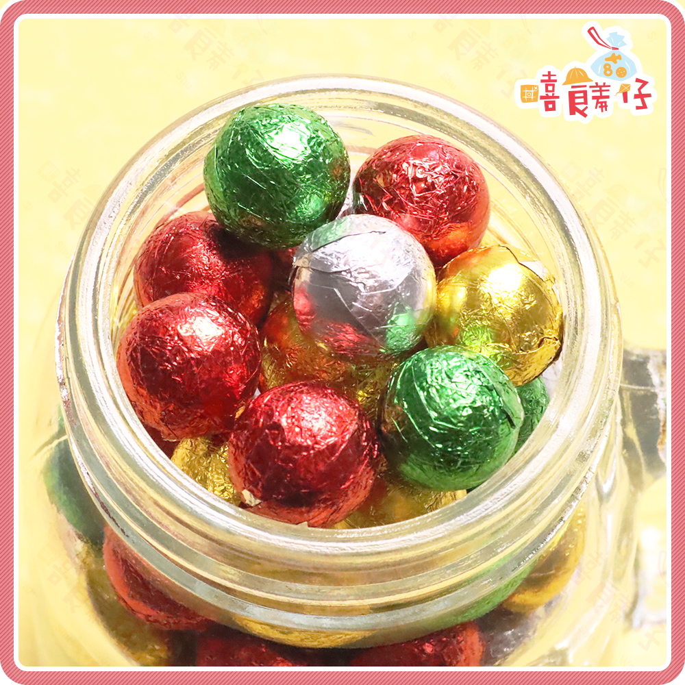 【嘻饈仔現貨】迷你彩球巧克力 五彩巧克力球 彩色可可風味球 聖誕巧克力球 古早味零食-細節圖3