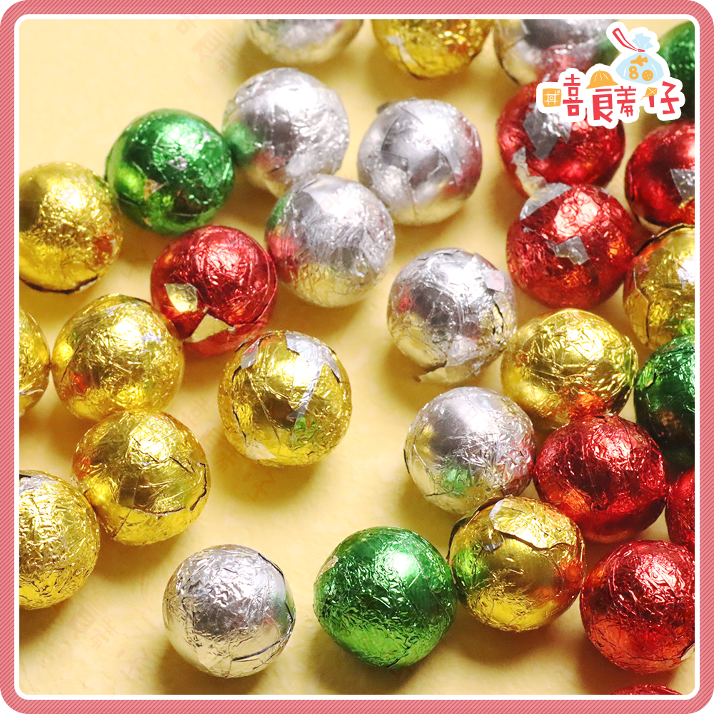 【嘻饈仔現貨】迷你彩球巧克力 五彩巧克力球 彩色可可風味球 聖誕巧克力球 古早味零食-細節圖2