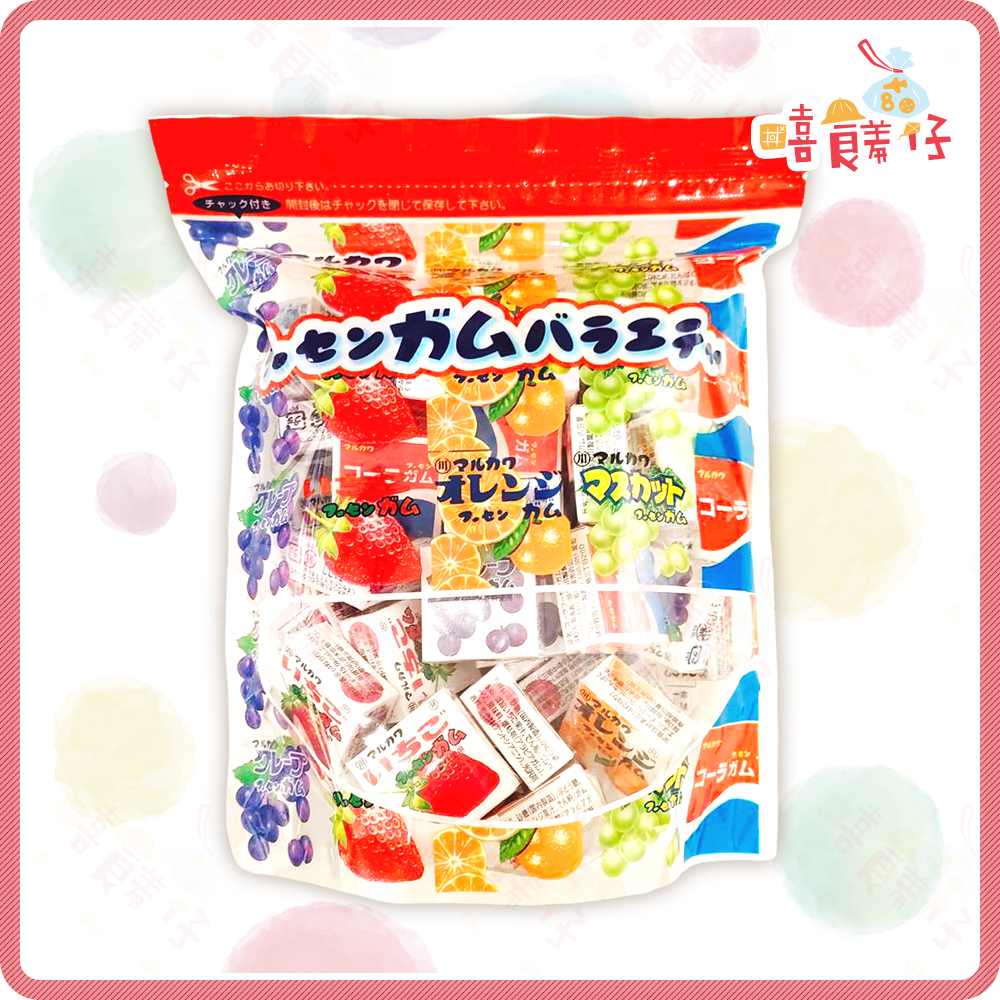 【嘻饈仔現貨】丸川製菓 彩球泡泡糖 50入 口香糖 糖果 彩虹口香糖 葡萄糖 草莓糖 柑橘糖 可樂糖 日本進口 零食糖果-細節圖2