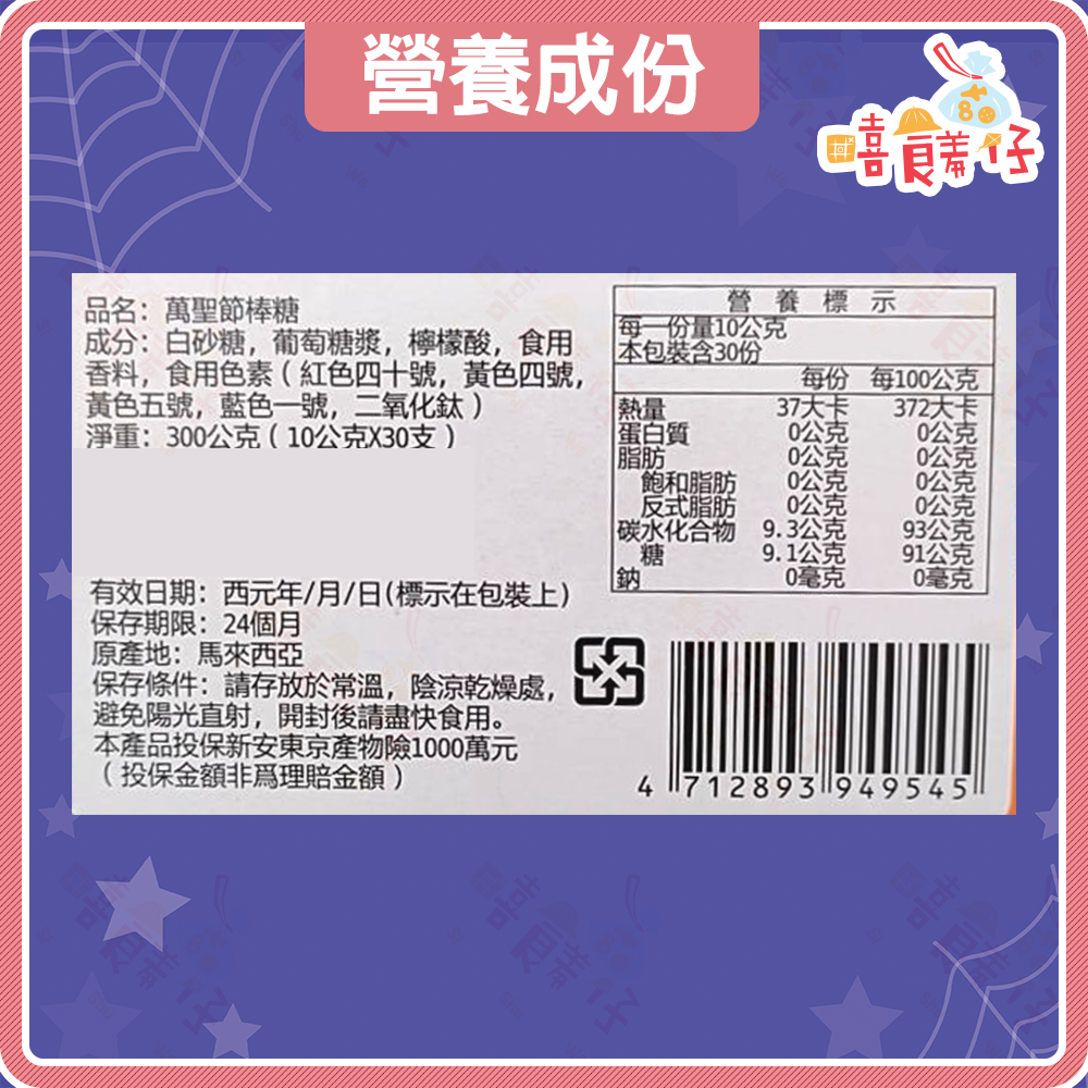 【嘻饈仔現貨】萬聖節糖果 棒糖 30支 盒裝 棒棒糖 造型棒棒糖 萬聖節兒童 萬聖節 幼兒園 馬來西亞 零食 糖果-細節圖7