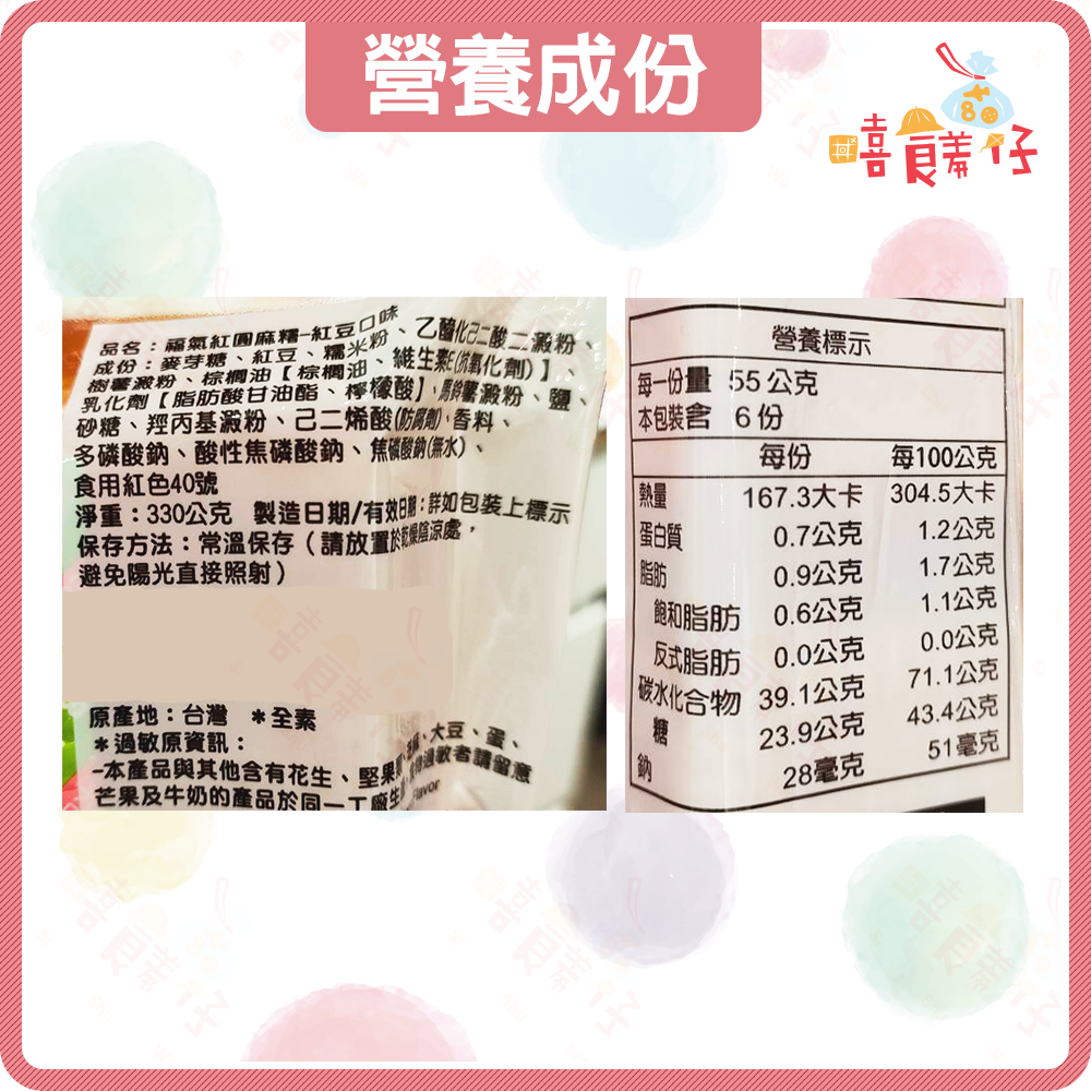 【嘻饈仔現貨】福氣紅圓麻糬 紅豆麻糬 湯圓麻糬 浩漢麻糬 全素 土地公拜拜 擺宴零食 古早味零食-細節圖3