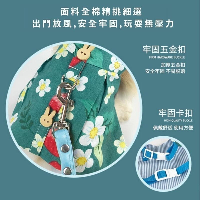 『現貨』兔子牽繩 兔子衣服 兔子外出 兔子 牽繩 牽繩兔子 兔子牽引繩 兔子牽繩衣 兔子洋裝 兔子牽繩衣 兔兔外出-細節圖3