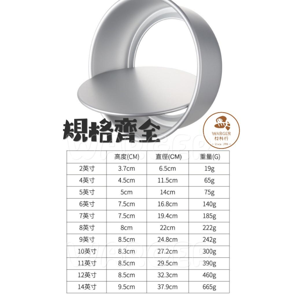 【24H 台灣出貨】活底蛋糕模具 蛋糕模 活底模 2寸~12寸 烘焙模具 陽極 家用戚風 慕斯蛋糕 烘焙模具 中空柱-細節圖5