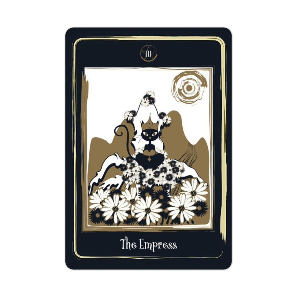 【預馨緣塔羅鋪】現貨正版金色黑貓塔羅Golden Black Cat Tarot (全新78張)-細節圖2