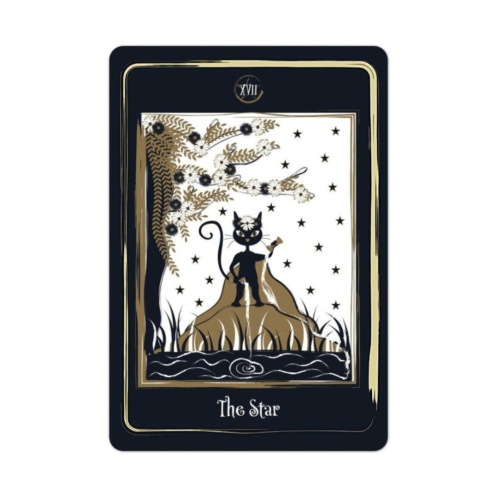 【預馨緣塔羅鋪】現貨正版金色黑貓塔羅Golden Black Cat Tarot (全新78張)-細節圖3