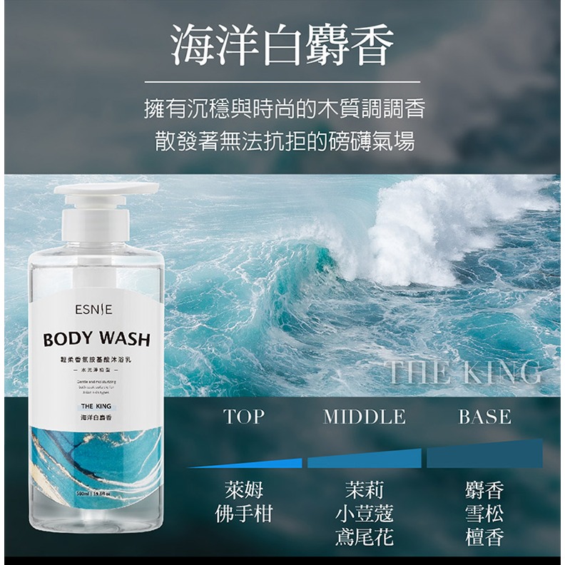 沐浴首選【ESNIE 伊絲妮】香氛胺基酸沐浴乳580ml(櫻花/囑光/玫瑰/白麝香)-規格圖7