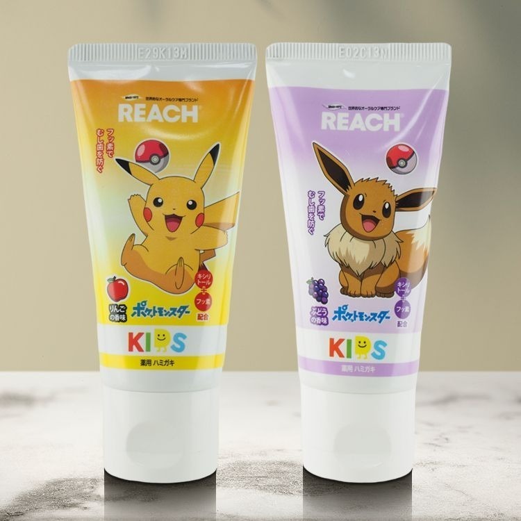 韓國熱銷【Reach 麗奇】兒童牙膏(60g) 皮卡丘(蘋果香)／伊布(葡萄香) 麗奇牙膏 寶可夢 DS015696-細節圖3