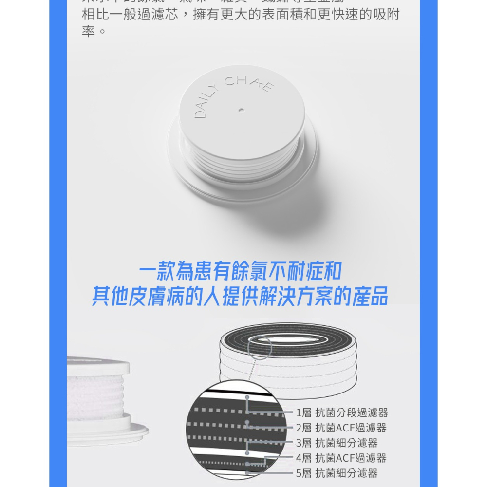 【韓國 DailyCha-E 每日淨】 ACF抗菌除餘氯濾芯 三包裝 DA-1(抗菌 除氯 活性碳)淨化水質洗出健康膚質-細節圖6