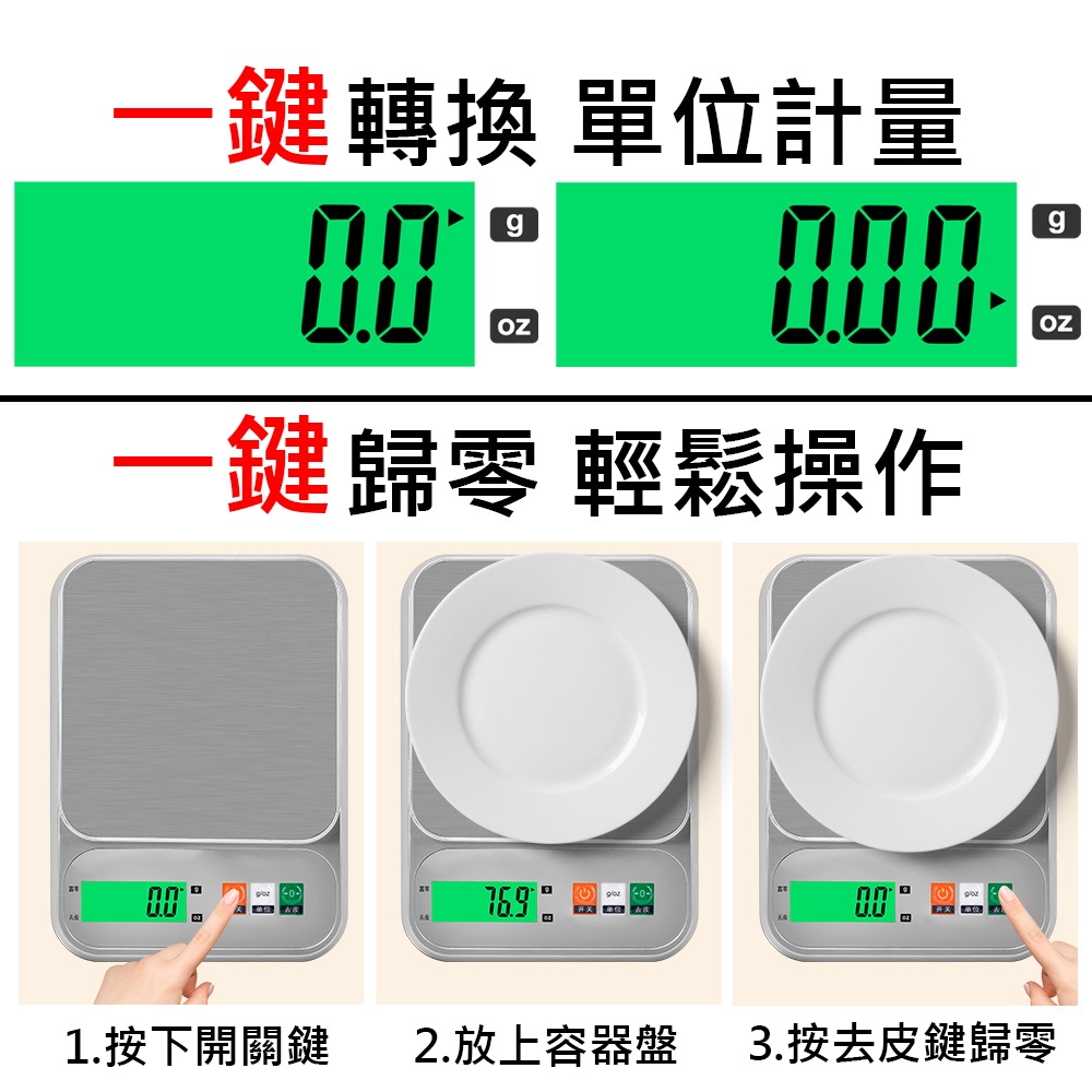 台灣現貨⚡電子秤 3Kg 料理秤 烘焙秤 秤子 精密不鏽鋼電子秤 廚房秤 電子磅秤 磅秤 食品秤 礦石秤 不鏽鋼化工秤 - 小張購物 ...