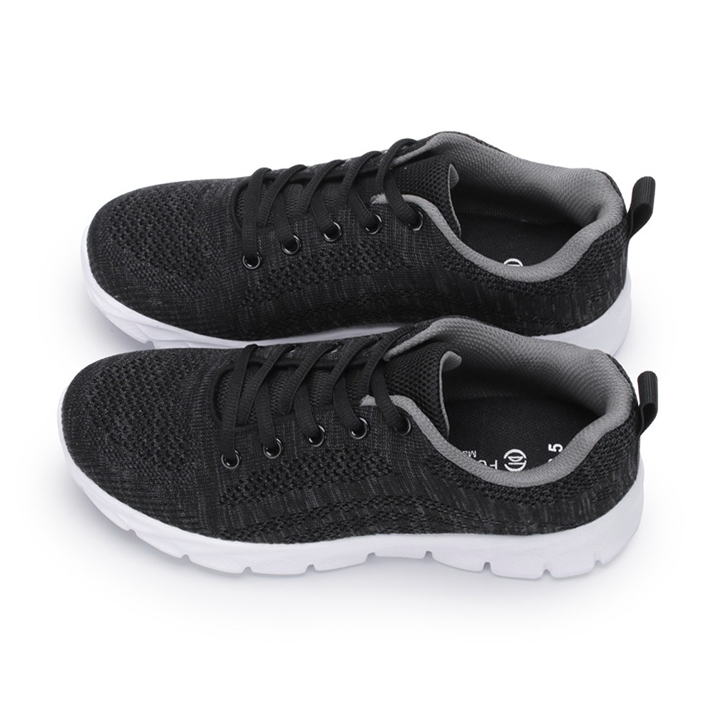 【富發牌】極輕量透氣飛織休閒鞋 1AL001 女鞋 休閒鞋女 運動鞋 慢跑鞋 健身鞋 布鞋 全黑鞋 富發牌休閒鞋 富發-細節圖2