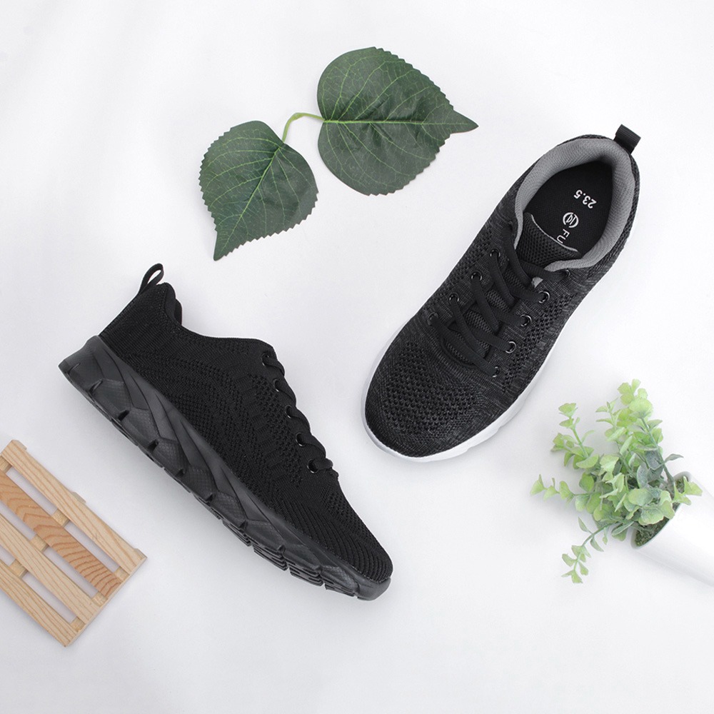 【富發牌】極輕量透氣飛織休閒鞋 1AL001 女鞋 休閒鞋女 運動鞋 慢跑鞋 健身鞋 布鞋 全黑鞋 富發牌休閒鞋 富發-細節圖8