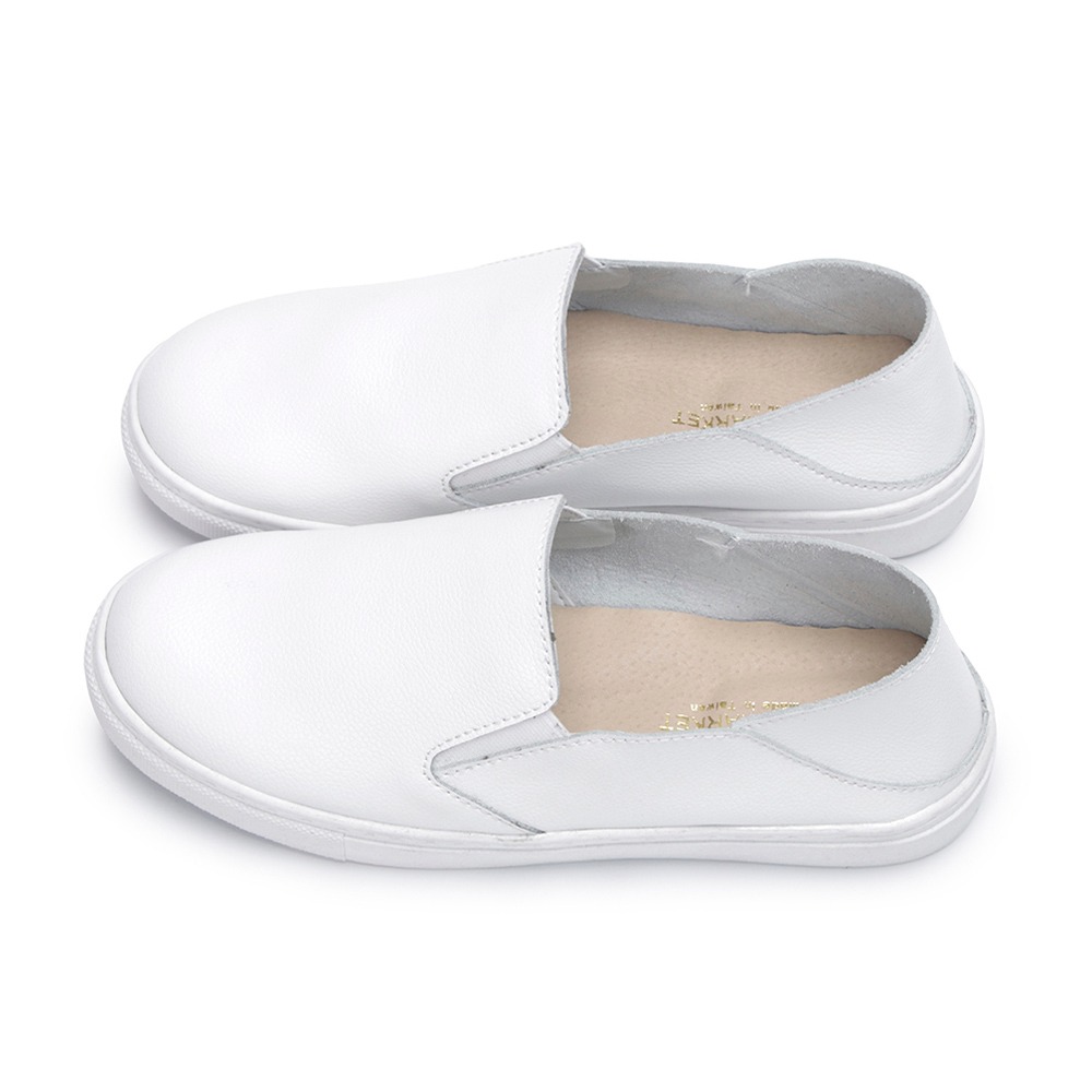 【富發牌】	真皮素色簡約懶人鞋-黑/白/灰/奶茶 8052L 女鞋 懶人鞋 真皮懶人鞋 真皮鞋 小白鞋 真皮小白鞋-細節圖2