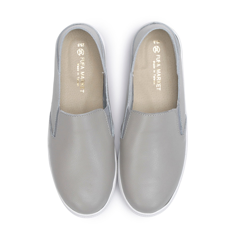 【富發牌】	真皮素色簡約懶人鞋-黑/白/灰/奶茶 8052L 女鞋 懶人鞋 真皮懶人鞋 真皮鞋 小白鞋 真皮小白鞋-細節圖7