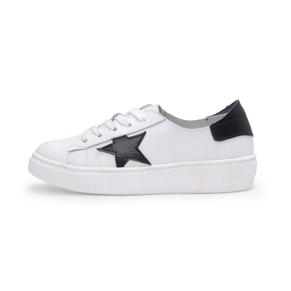 【富發牌】星星拼接真皮休閒鞋-黑/奶茶 8061L 女鞋 小白鞋 真皮鞋 休閒小白鞋 富發牌小白鞋 富發-細節圖5