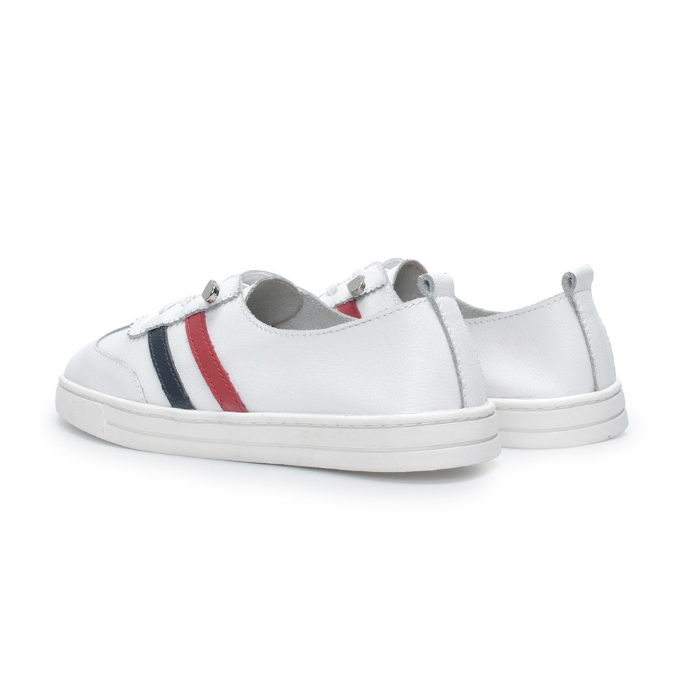 【富發牌】雙線撞色彈力鞋帶休閒鞋-紅藍/粉水藍 8066L 女鞋 小白鞋 真皮鞋 休閒小白鞋 富發牌小白鞋 富發-細節圖7