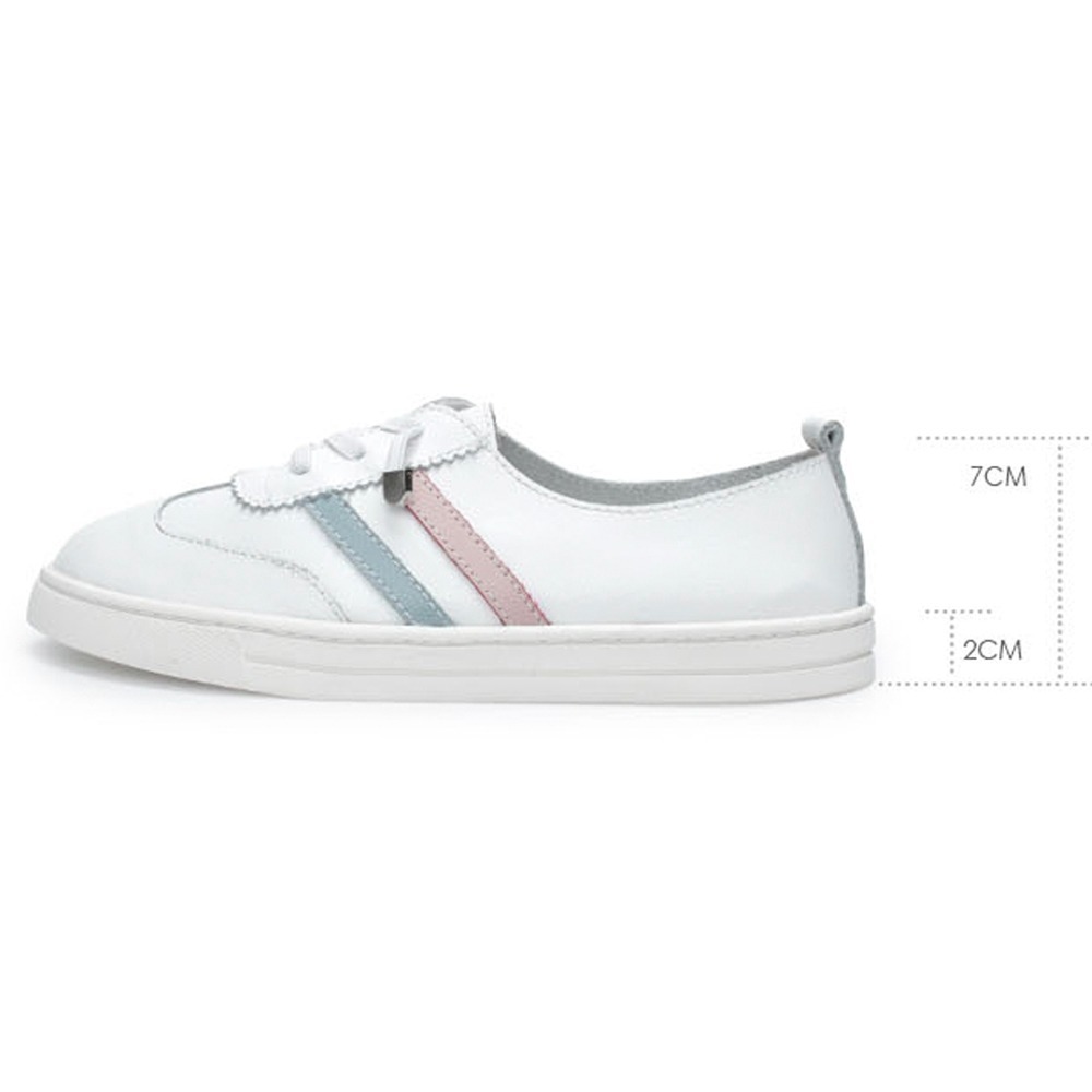 【富發牌】雙線撞色彈力鞋帶休閒鞋-紅藍/粉水藍 8066L 女鞋 小白鞋 真皮鞋 休閒小白鞋 富發牌小白鞋 富發-細節圖11