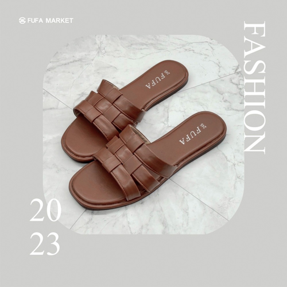 【富發牌】氣質編織平底拖鞋-黑/咖 1PLC029 女鞋 涼拖鞋 拖鞋 涼鞋 富發牌拖鞋 室外拖鞋 富發-細節圖6