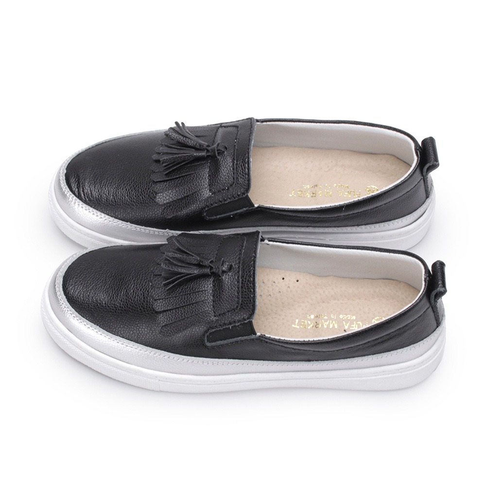 【富發牌】真皮流蘇綴飾懶人鞋 1DH003 真皮懶人鞋 懶人鞋 富發牌 休閒鞋 富發牌小白鞋 女鞋 懶人鞋女 小白鞋-細節圖2