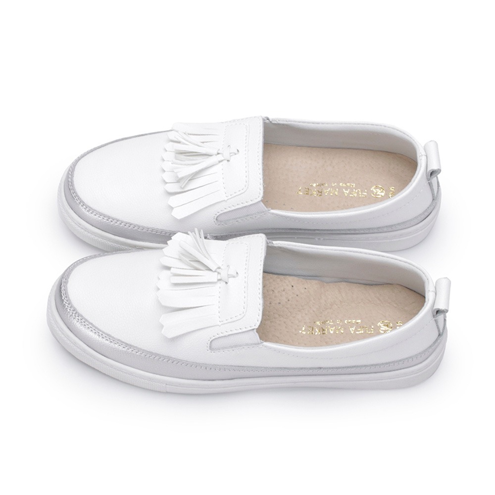 【富發牌】真皮流蘇綴飾懶人鞋 1DH003 真皮懶人鞋 懶人鞋 富發牌 休閒鞋 富發牌小白鞋 女鞋 懶人鞋女 小白鞋-細節圖6