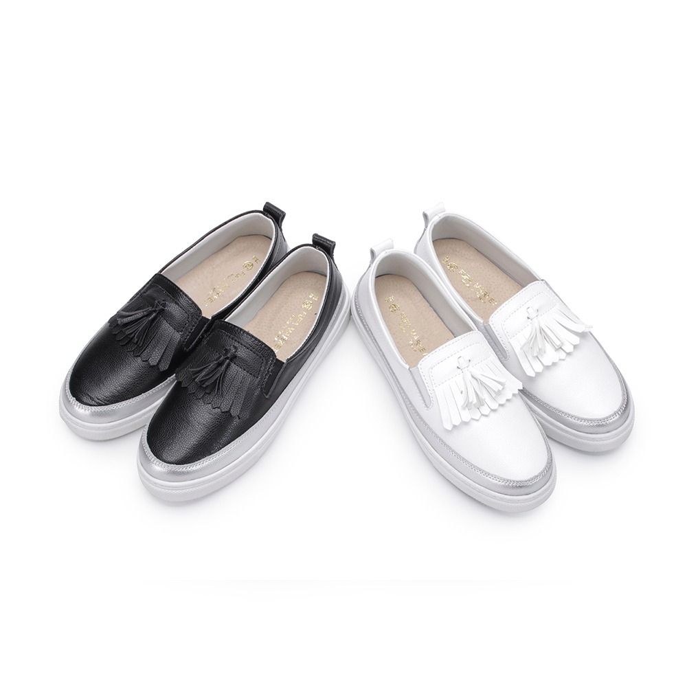 【富發牌】真皮流蘇綴飾懶人鞋 1DH003 真皮懶人鞋 懶人鞋 富發牌 休閒鞋 富發牌小白鞋 女鞋 懶人鞋女 小白鞋-細節圖9