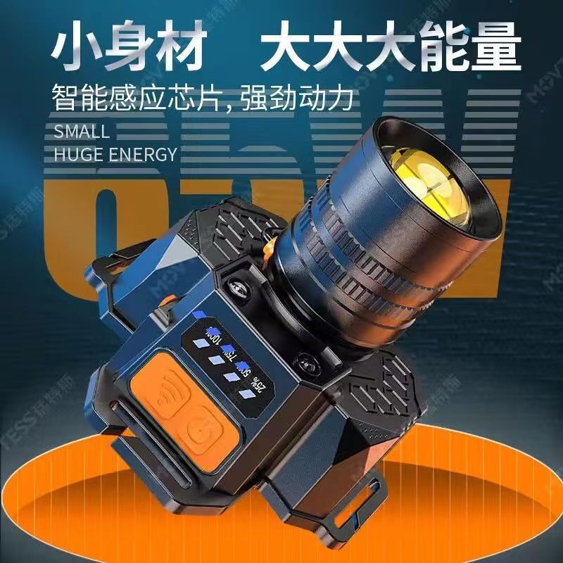 爆亮S9感應頭燈 強光頭燈 變焦頭燈 感應頭燈 充電頭燈 頭戴式頭燈 探照頭燈 強光LED頭燈 釣魚燈-細節圖3