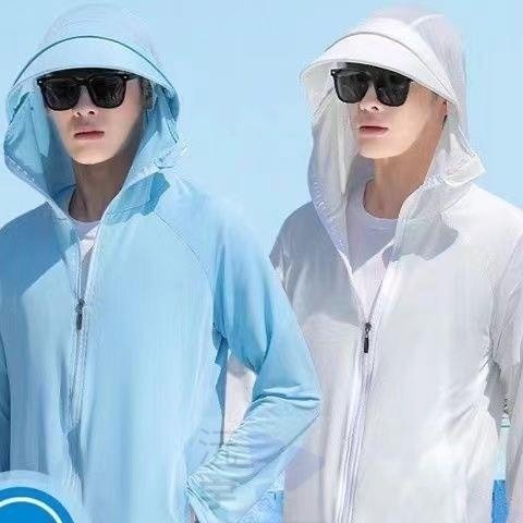 男女同款】冰絲防曬衣 防曬外套 防紫外線防曬衣 連帽防曬衣 超薄防曬衣 涼感外套 透氣遮臉戶外騎車防曬外套-細節圖3