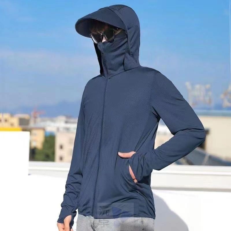 男女同款】冰絲防曬衣 防曬外套 防紫外線防曬衣 連帽防曬衣 超薄防曬衣 涼感外套 透氣遮臉戶外騎車防曬外套-細節圖4