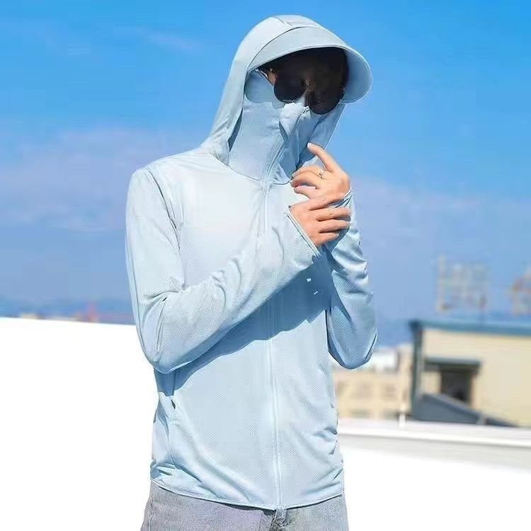 男女同款】冰絲防曬衣 防曬外套 防紫外線防曬衣 連帽防曬衣 超薄防曬衣 涼感外套 透氣遮臉戶外騎車防曬外套-規格圖9
