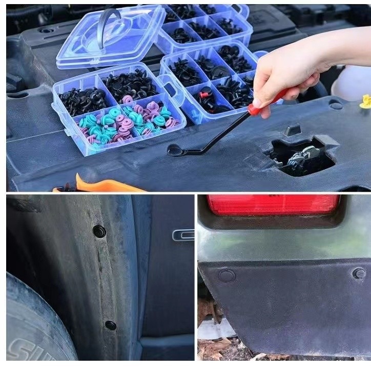 725Pcs汽車鈕扣螺絲 車用卡扣膠釘 內飾板扣 前後保險卡扣螺絲 內飾板塑膠扣 汽車固定夾 保險桿塑膠扣-細節圖9