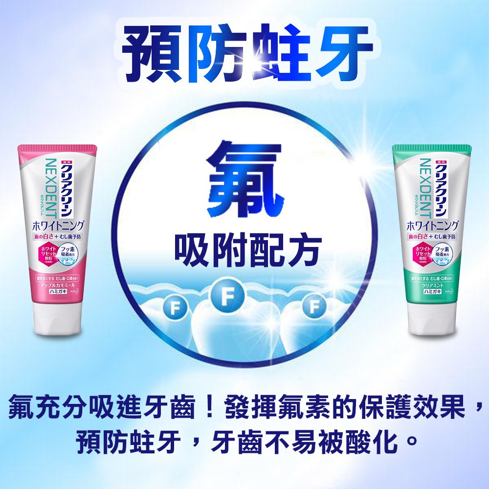 日本 花王 KAO 亮白去污牙膏  防蛀 預防牙齦 120g 蘋果芳香 薄荷清香 溫和柑橘-細節圖6