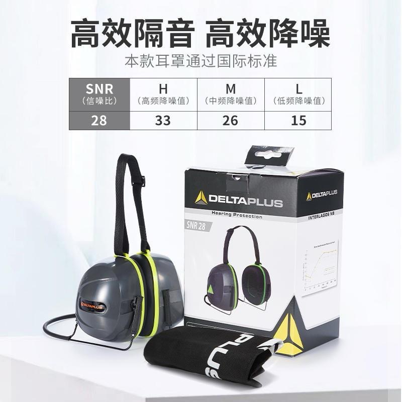 代爾塔DELTAPLUS 頸後式耳罩 專業隔音 SNR28 防噪音工業 附收納袋 103011-細節圖6