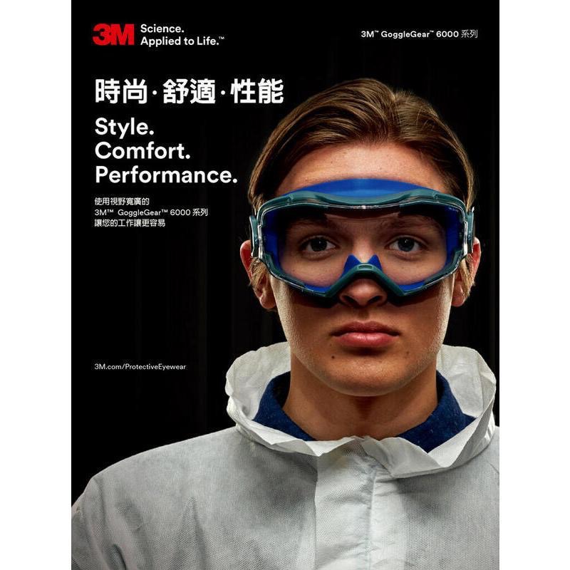 3M GG6001SGAF 安全護目鏡 防霧 防衝擊 舒適 視野寬廣 台灣製《JUN EASY》-細節圖2