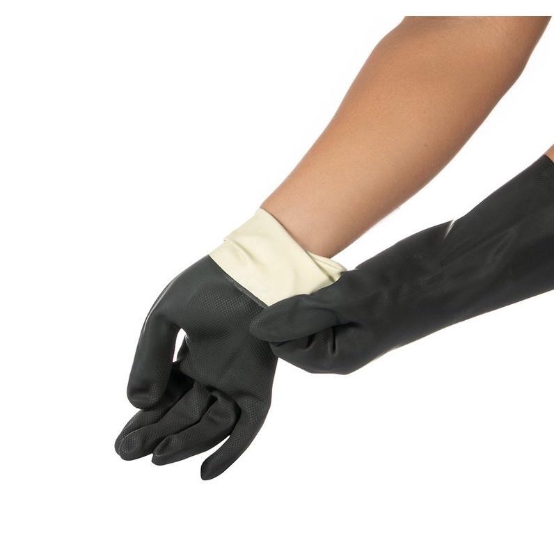 MAPA 415防酸鹼溶劑手套 長32cm 壓紋防滑處理 化學藥品作業《JUN EASY》-細節圖2