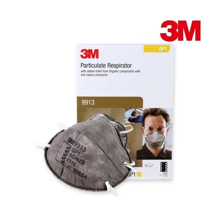 附發票 3M 9913活性碳口罩 GP1等級 防有機氣體異味口罩 除臭 防微細粉塵 頭帶式 15個/盒-細節圖3