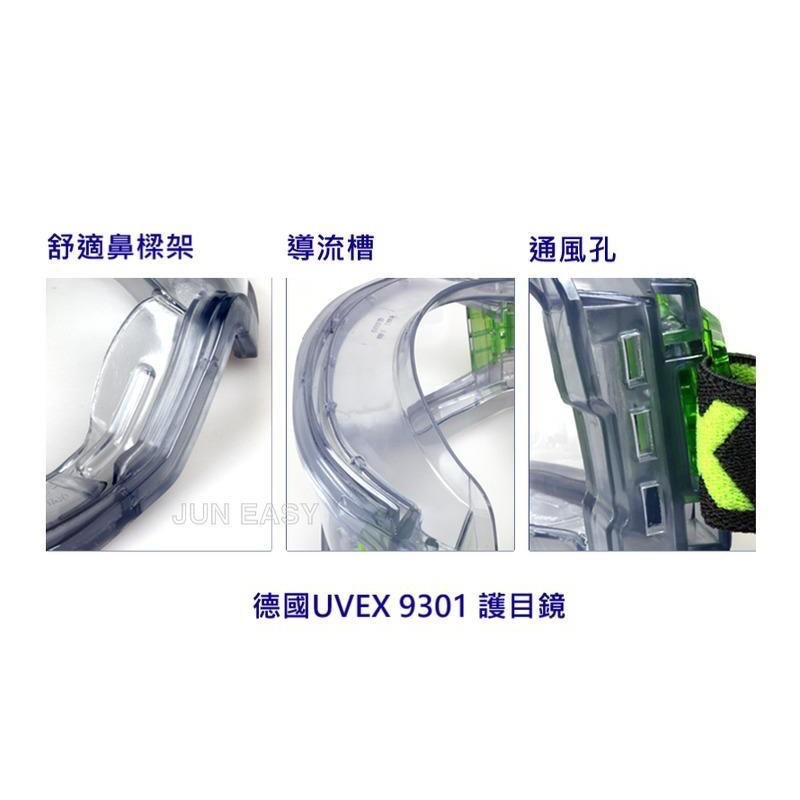 德國製 UVEX9301抗化學防塵護目鏡 防霧、抗刮、耐化學《JUN EASY》-細節圖4